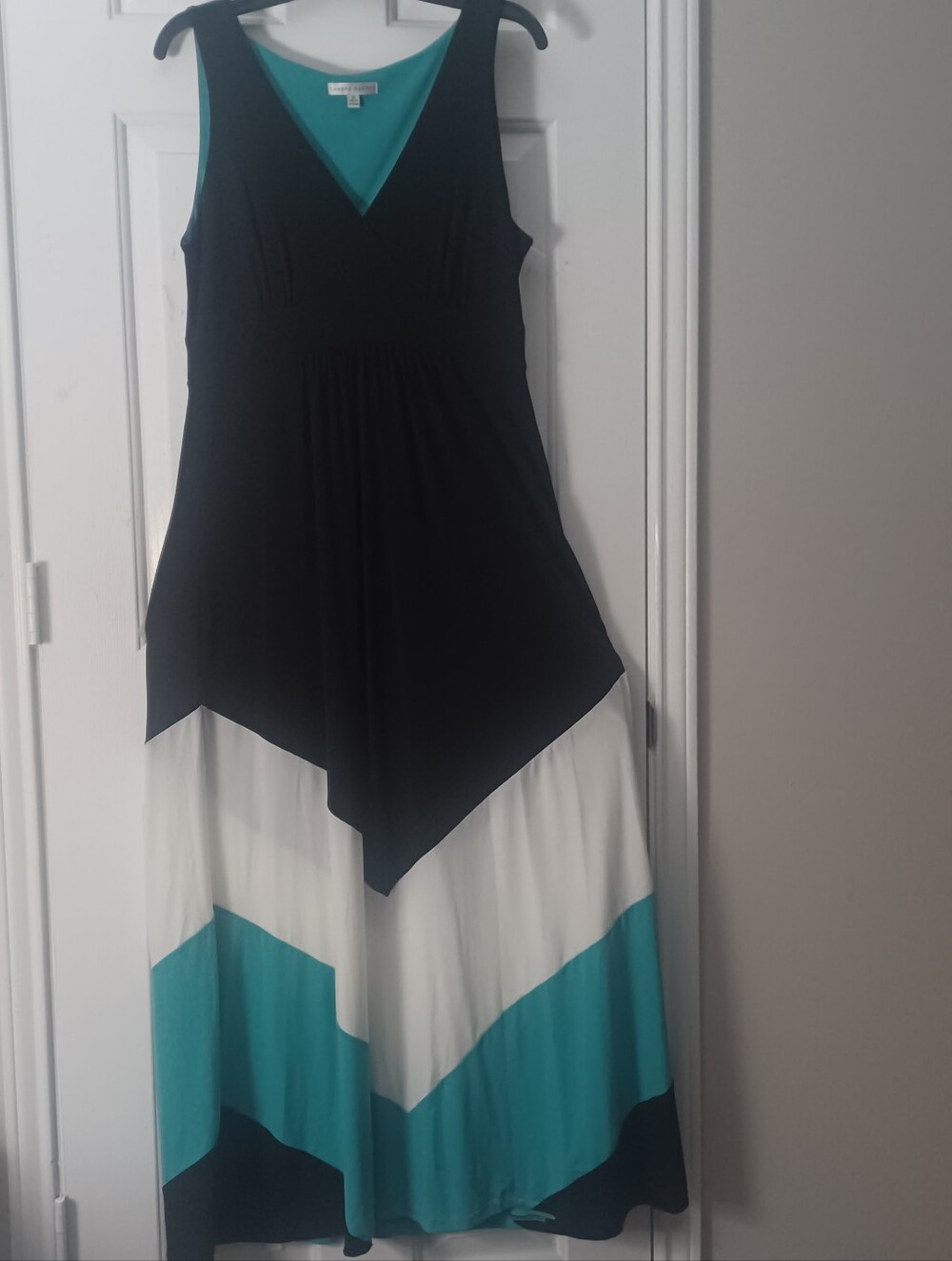 Sandra Darren Maxi Dress Chevron Sz 12